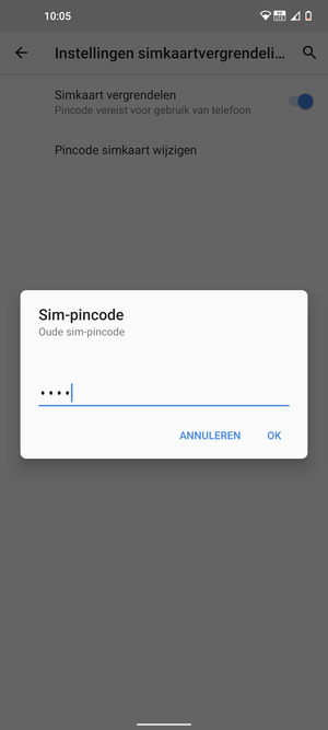 Voer Oude sim-pincode in en selecteer OK
