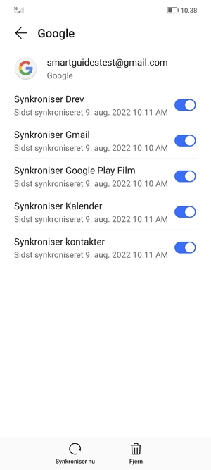 Vælg Synkroniser nu