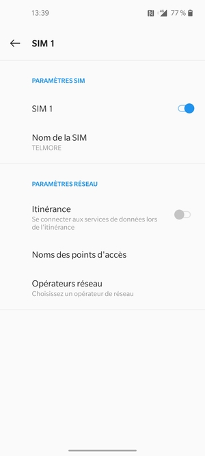 Pour changer de réseau en cas de problèmes de réseau, sélectionnez Opérateurs réseau