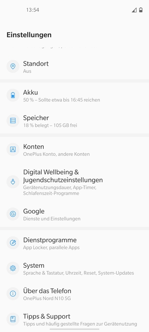 Scrollen Sie und wählen Sie System