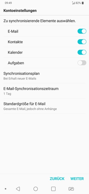 Wählen Sie WEITER