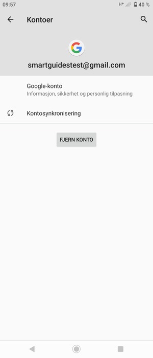 Velg Kontosynkronisering