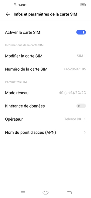 Sélectionnez Nom du point d'accès (APN)