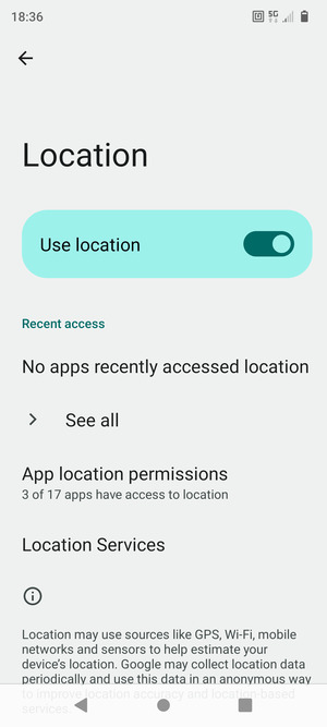 Turn off Use location