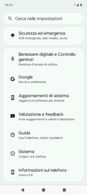 Scorri e seleziona Aggiornamenti di sistema