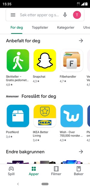 Velg søkefelt