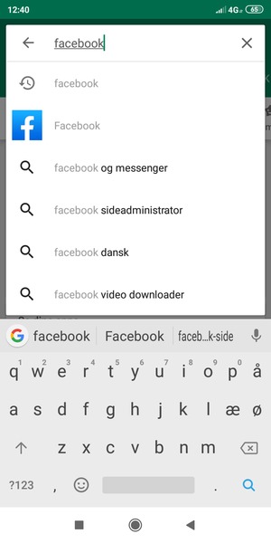 Indtast navnet på appen og vælg Søg