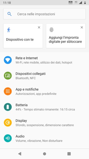 Seleziona Rete e Internet