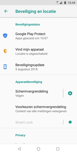Selecteer Schermvergrendeling