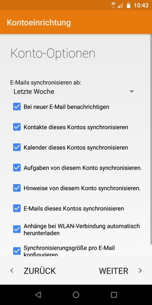 Wählen Sie WEITER