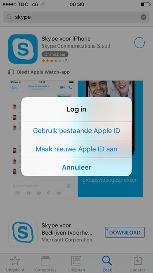 Selecteer Gebruik bestaande Apple ID