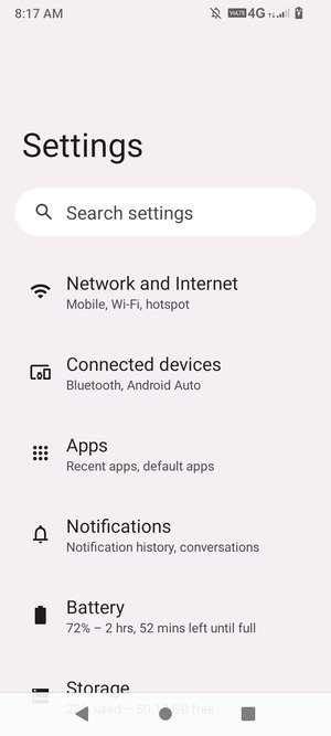 Select Network and Internet