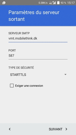 Décochez la case Exiger une connexion et sélectionnez TYPE de SÉCURITÉ