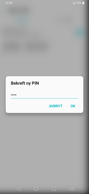 Bekreft din nye SIM-kort PIN og velg OK