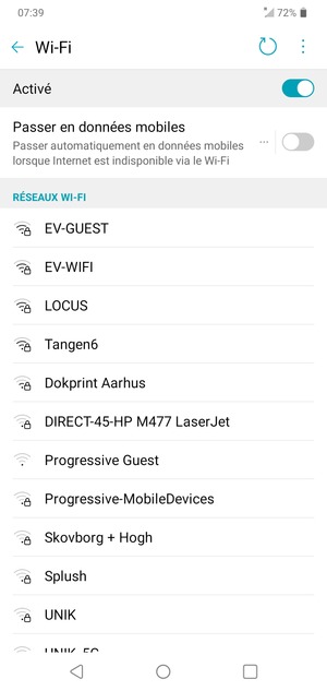 Sélectionnez le réseau sans fil auquel vous souhaitez vous connecter