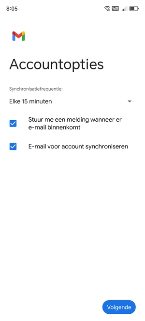 Selecteer Volgende