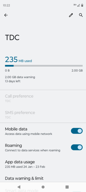 Turn Roaming on or off