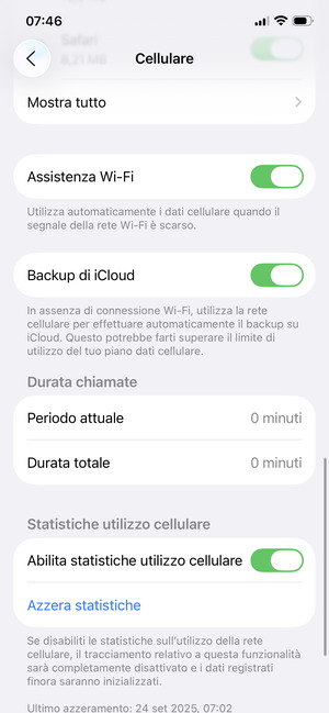 Scorri verso il basso e imposta Assistenza Wi-Fi su Off