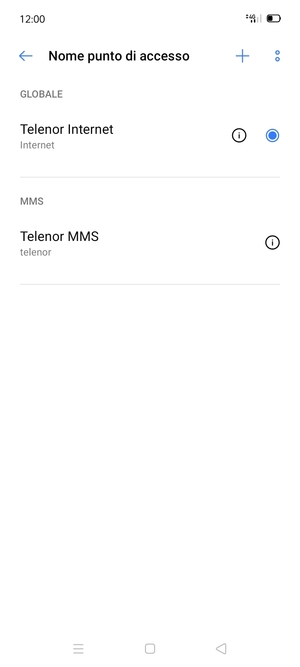 Seleziona il tasto Menu