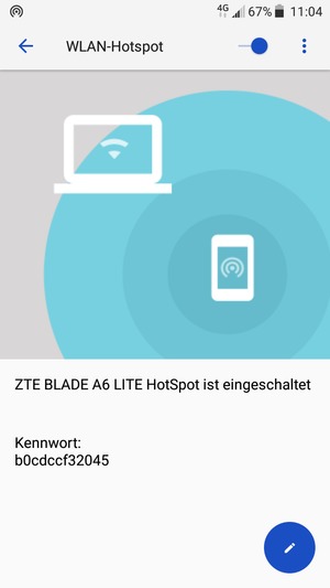 Ihr Handy ist jetzt für die Verwendung als Modem eingerichtet