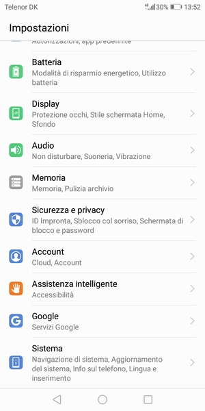 Scorri e seleziona Sicurezza e privacy