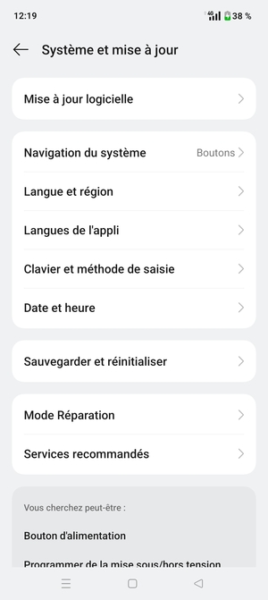 Sélectionnez Mise à jour logicielle