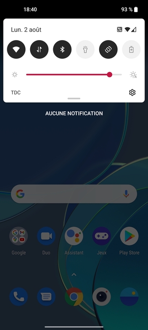 Déroulez à nouveau le menu du haut
