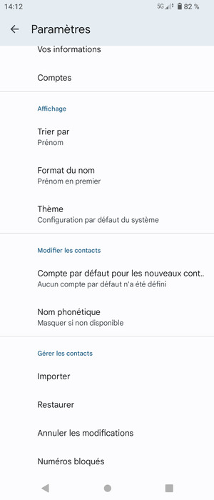 Faites défiler et sélectionnez Importer