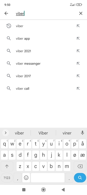 Skriv inn applikasjonsnavnet og velg Søk
