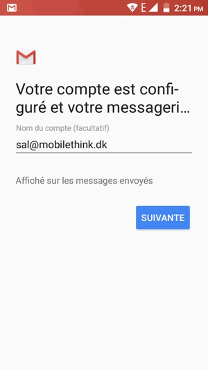 Donnez un nom à votre compte et saisissez votre nom. Sélectionnez SUIVANTE