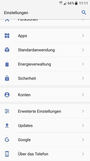 Scrollen Sie und wählen Sie Sicherheit