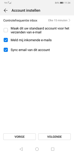 Selecteer VOLGENDE