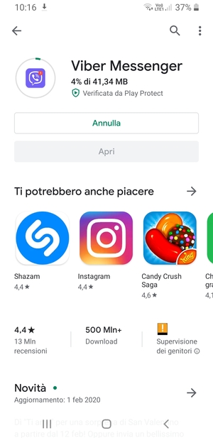 Attendi il completamento del processo di installazione