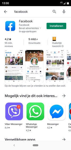 Selecteer de app