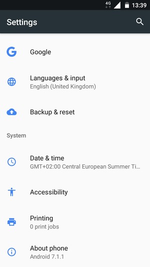 Scroll to and select About phone