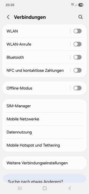 Wählen Sie Mobile Netzwerke