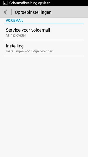 Selecteer Service voor voicemail