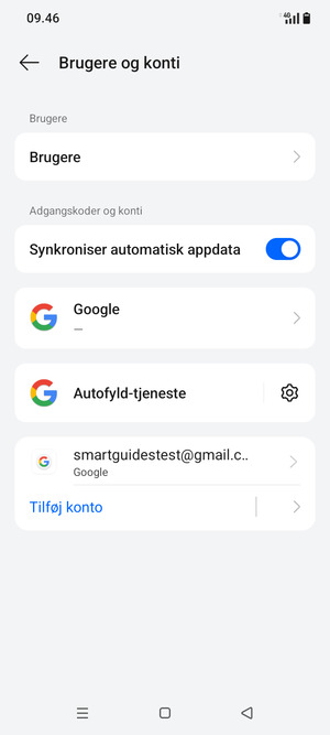 Vælg din Google-konto