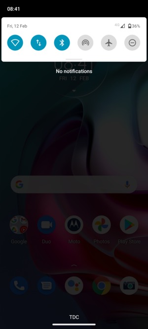 Slide down the top menu again