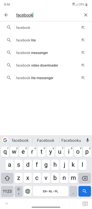 Enter the app name and select Search