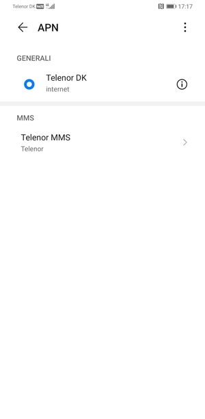Seleziona il tasto Menu