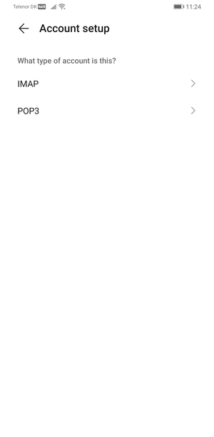Select IMAP or POP3