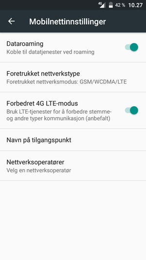 Slå Dataroaming på eller av