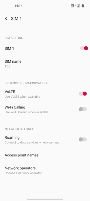 Select Access point names