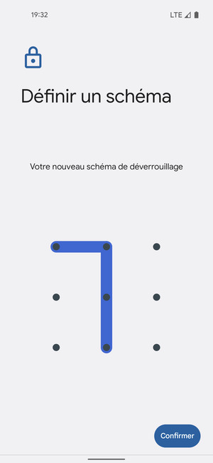 Dessinez de nouveau le schéma de déverrouillage et sélectionnez Confirmer