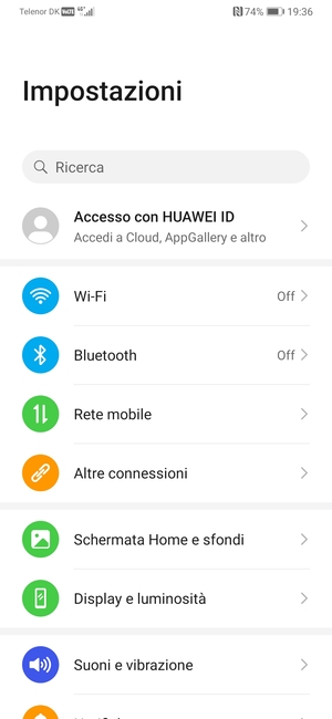 Seleziona Rete mobile