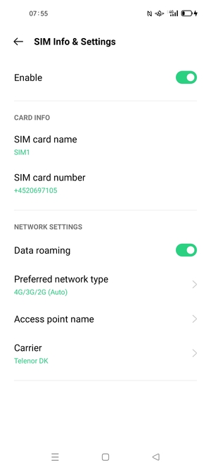 Turn Data roaming on or off