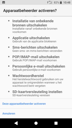 Scroll naar beneden en selecteer Deze apparaatbeheerder activeren