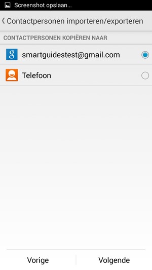 Selecteer uw Google-account en selecteer vervolgens Volgende