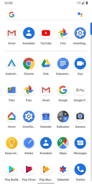 Velg Innstillinger